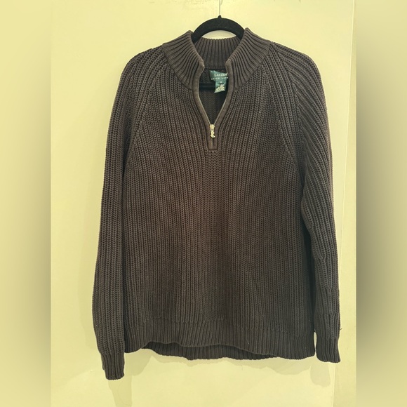 black LAUREN by RALPH LAUREN black knit quarter zip sweater. Nwot.Size M.unisex - Picture 1 of 4